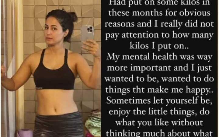 Hina Khan talks about her sudden weight gain and why she chose ‘mental health over physical appearance’