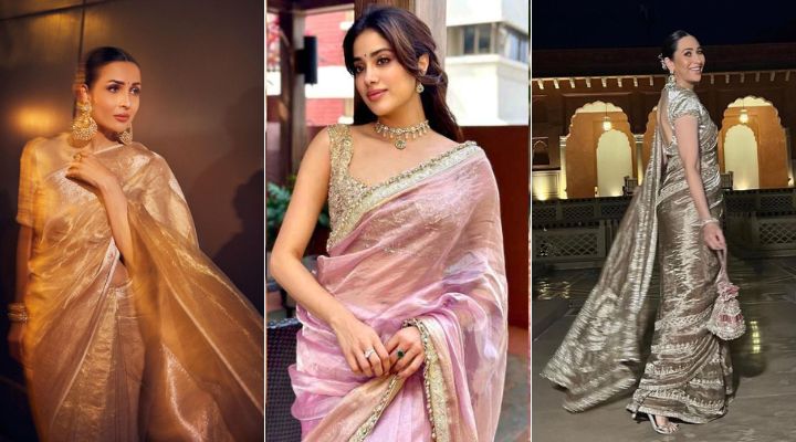 Tissue Sarees are the current favourite of Bollywood Divas: You too can try out these for Karwachauth 2023